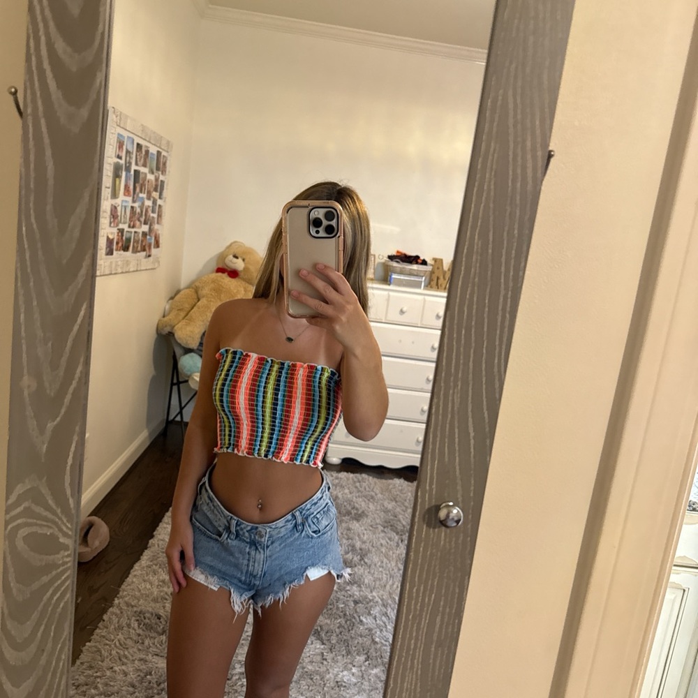 Love Culture Multicolor Strapless Crop Top